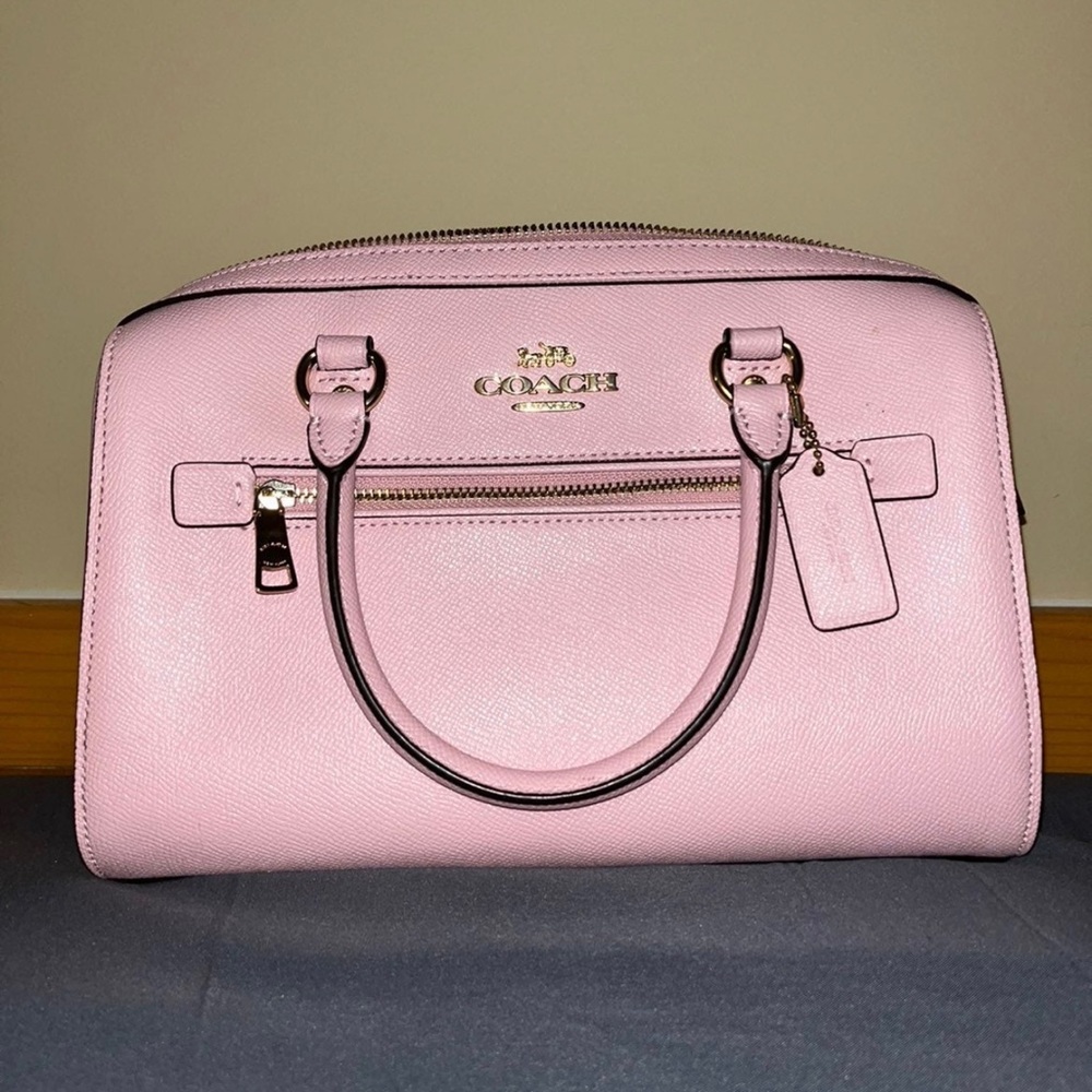 Bubble gum pink Coach Rowan satchel